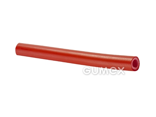 Silikonschlauch, 3/8, FDA, BGVV, 20bar, 70°ShA, Polyesterfasergewebe, -60°C/+200°C, rot, 